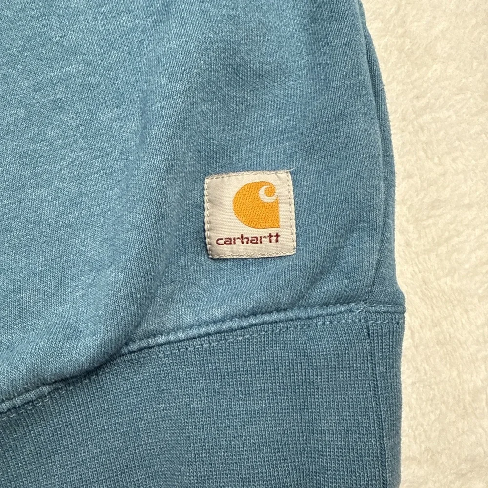 Carhartt 1889 Sweatshirt Mens 2XLT Blue Original Fit Spellout Workwear Graphic